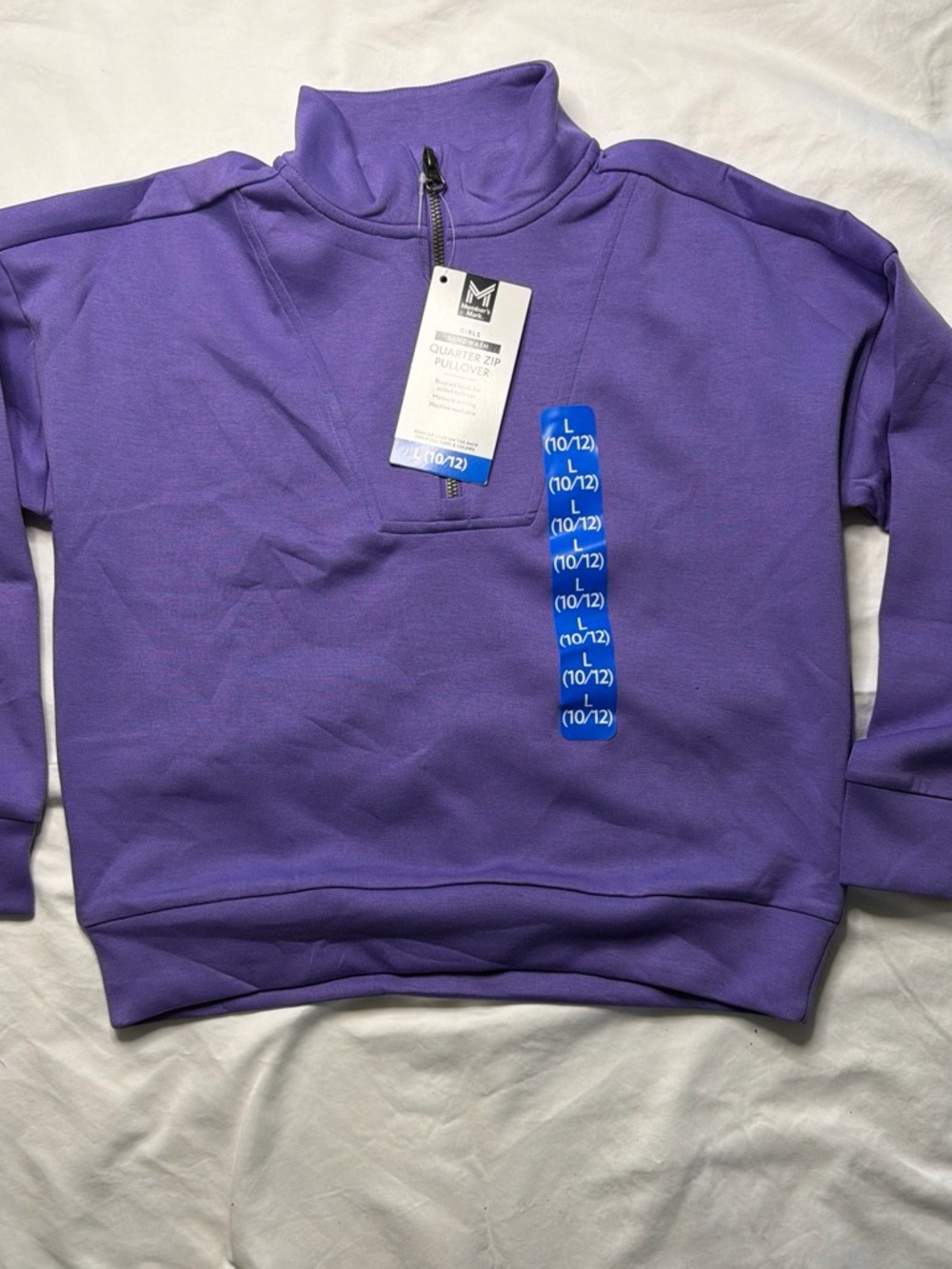 Youth Purple Quarter-Zip Pullover Jacket - Brand M